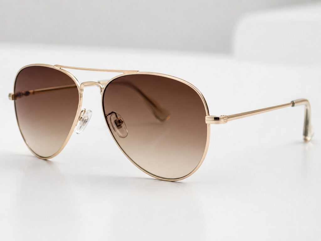 classic aviator sunglasses women with metal frame and gradient lenses