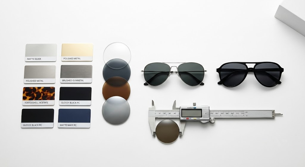 best aviator shades metal vs PC material comparison for wholesale buyers