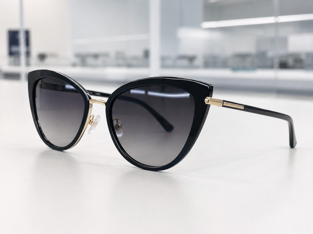 cat eye sunglasses for ladies upturned frame design detail